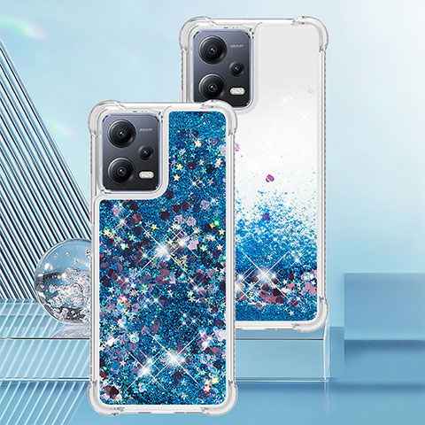 Coque Silicone Housse Etui Gel Bling-Bling YB3 pour Xiaomi Redmi Note 12 Pro 5G Bleu