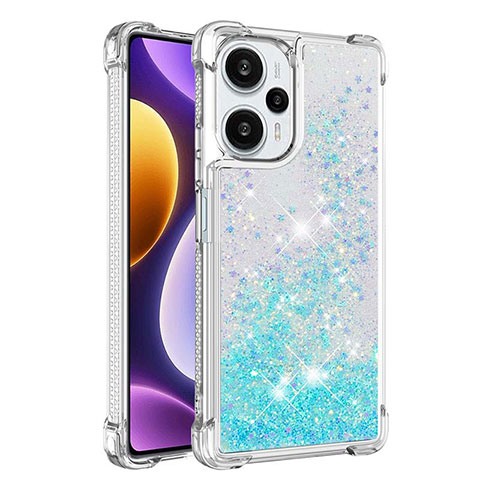 Coque Silicone Housse Etui Gel Bling-Bling YB3 pour Xiaomi Redmi Note 12 Turbo 5G Bleu Ciel