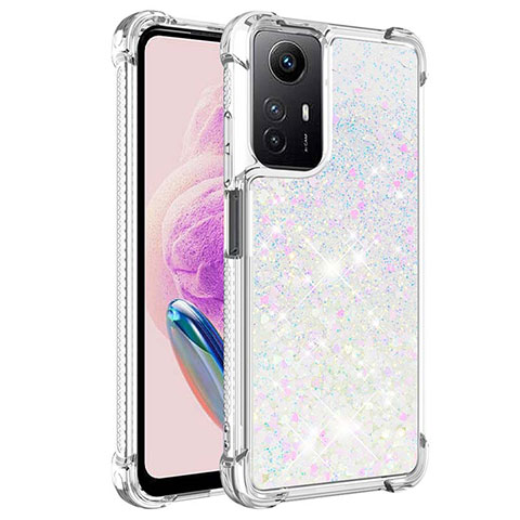 Coque Silicone Housse Etui Gel Bling-Bling YB3 pour Xiaomi Redmi Note 12S Argent