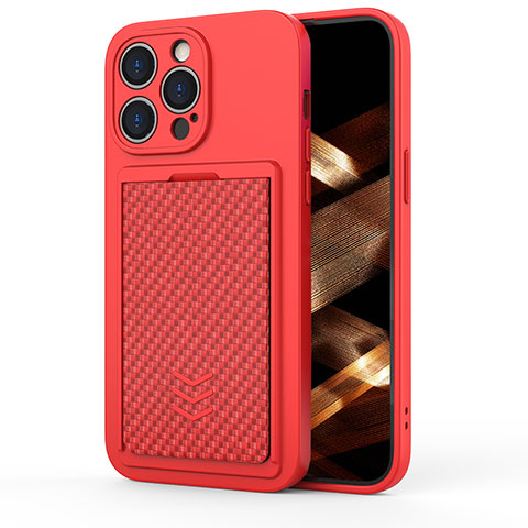 Coque Silicone Housse Etui Gel KC2 pour Apple iPhone 15 Pro Max Rouge