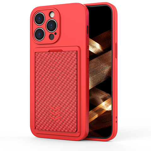 Coque Silicone Housse Etui Gel KC2 pour Apple iPhone 15 Pro Rouge