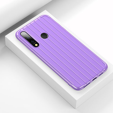 Coque Silicone Housse Etui Gel Line C01 pour Huawei Honor 20E Violet