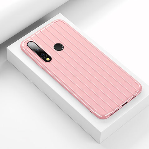 Coque Silicone Housse Etui Gel Line C01 pour Huawei Honor 20i Rose