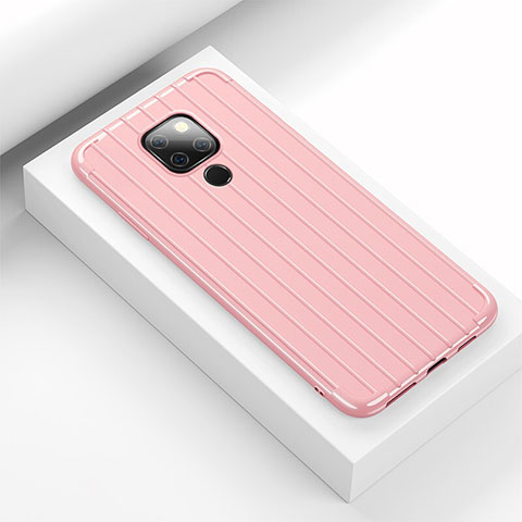 Coque Silicone Housse Etui Gel Line C01 pour Huawei Mate 20 X 5G Rose