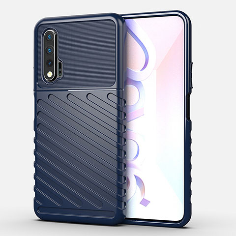 Coque Silicone Housse Etui Gel Line C01 pour Huawei Nova 6 5G Bleu