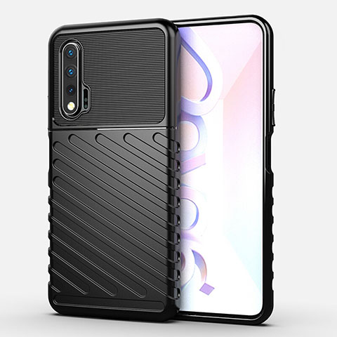 Coque Silicone Housse Etui Gel Line C01 pour Huawei Nova 6 5G Noir