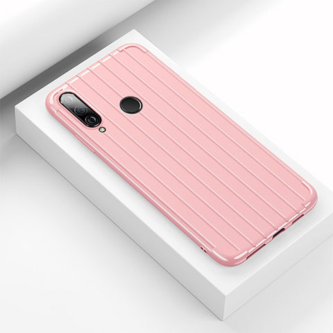 Coque Silicone Housse Etui Gel Line C01 pour Huawei P30 Lite XL Rose