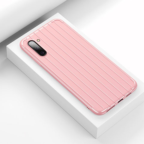 Coque Silicone Housse Etui Gel Line C01 pour Samsung Galaxy Note 10 5G Rose