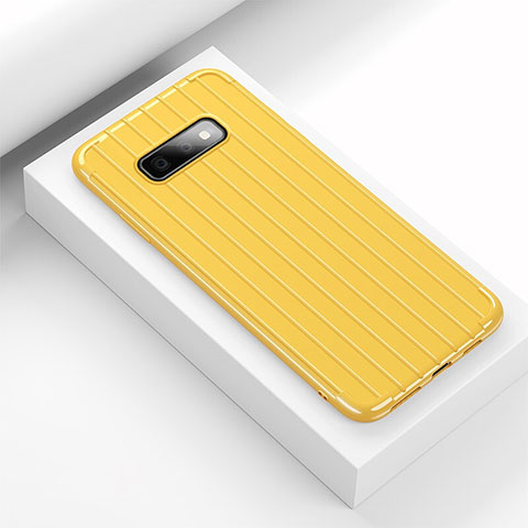 Coque Silicone Housse Etui Gel Line C01 pour Samsung Galaxy S10e Jaune