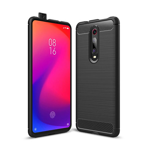 Coque Silicone Housse Etui Gel Line C01 pour Xiaomi Mi 9T Noir