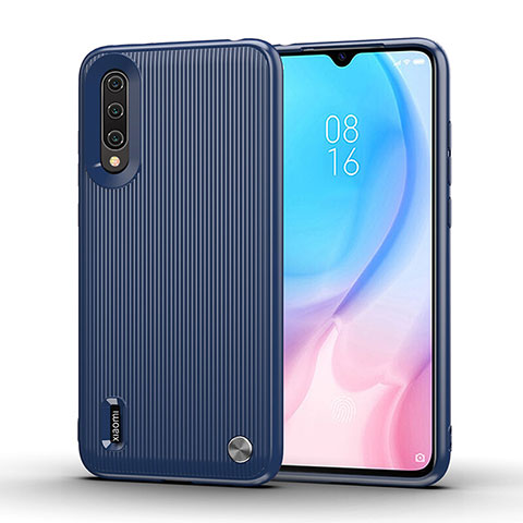 Coque Silicone Housse Etui Gel Line C01 pour Xiaomi Mi A3 Bleu