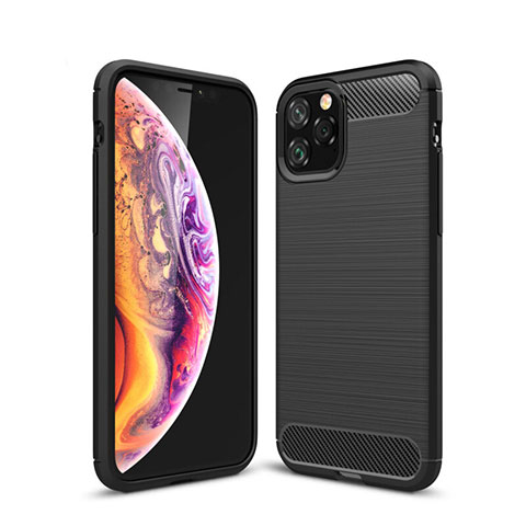 Coque Silicone Housse Etui Gel Line C02 pour Apple iPhone 11 Pro Max Noir