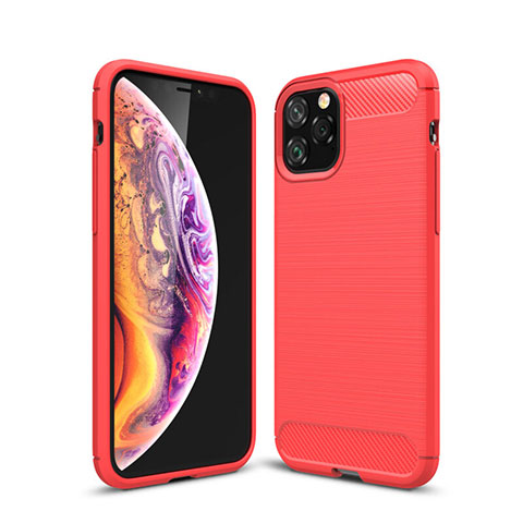 Coque Silicone Housse Etui Gel Line C02 pour Apple iPhone 11 Pro Max Rouge