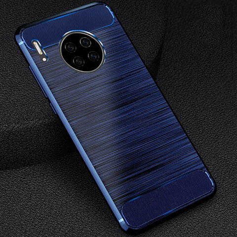 Coque Silicone Housse Etui Gel Line C02 pour Huawei Mate 30 Bleu