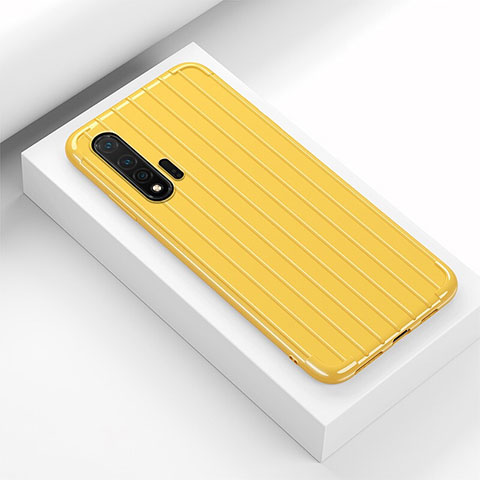 Coque Silicone Housse Etui Gel Line C02 pour Huawei Nova 6 5G Jaune