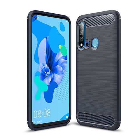 Coque Silicone Housse Etui Gel Line C02 pour Huawei P20 Lite (2019) Bleu