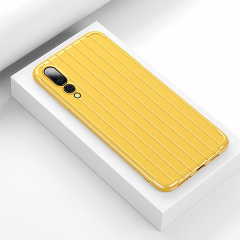 Coque Silicone Housse Etui Gel Line C02 pour Huawei P20 Pro Jaune