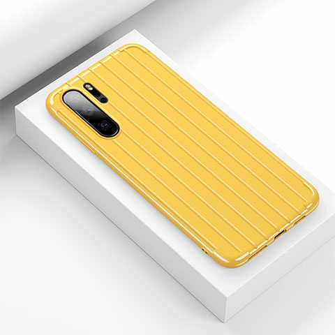 Coque Silicone Housse Etui Gel Line C02 pour Huawei P30 Pro Jaune