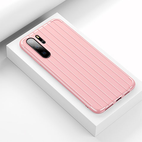 Coque Silicone Housse Etui Gel Line C02 pour Huawei P30 Pro Rose