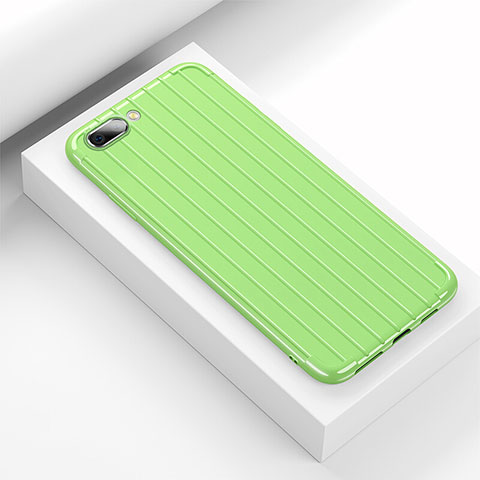 Coque Silicone Housse Etui Gel Line C02 pour Oppo K1 Vert