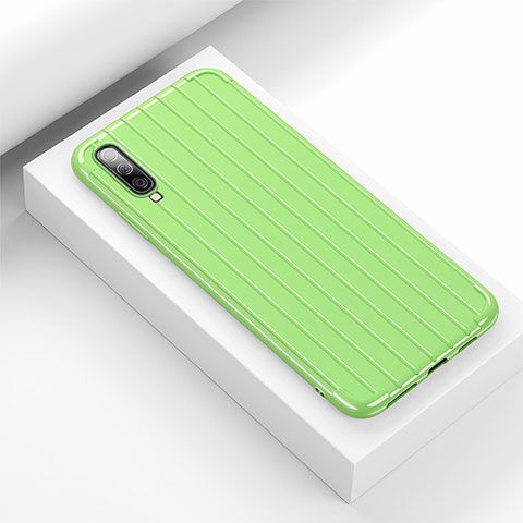 Coque Silicone Housse Etui Gel Line C02 pour Samsung Galaxy A70S Vert