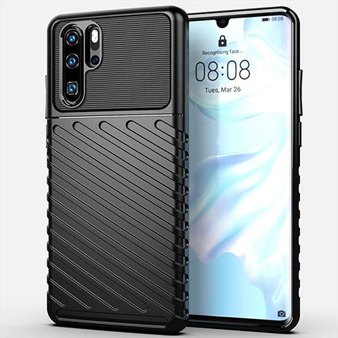 Coque Silicone Housse Etui Gel Line C03 pour Huawei P30 Pro New Edition Noir