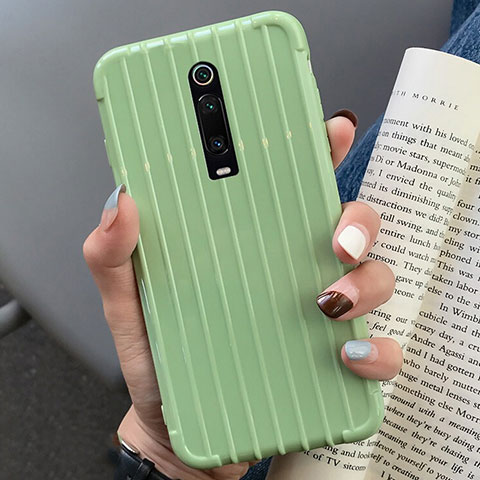 Coque Silicone Housse Etui Gel Line C03 pour Xiaomi Redmi K20 Pro Vert