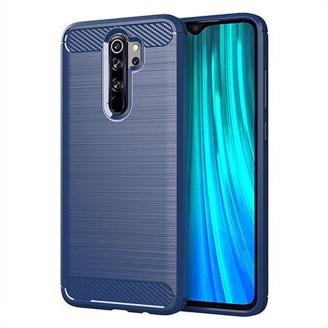 Coque Silicone Housse Etui Gel Line C03 pour Xiaomi Redmi Note 8 Pro Bleu