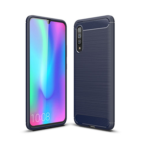 Coque Silicone Housse Etui Gel Line C04 pour Samsung Galaxy A70 Bleu