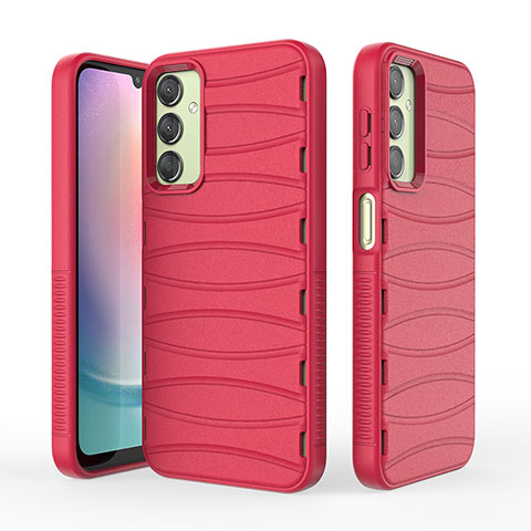 Coque Silicone Housse Etui Gel Line KC1 pour Samsung Galaxy A24 4G Rouge