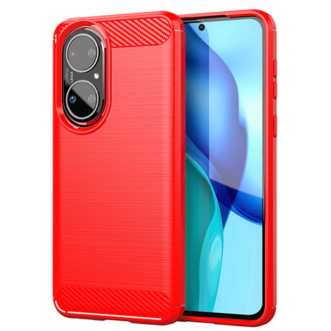 Coque Silicone Housse Etui Gel Line MF1 pour Huawei P50 Rouge