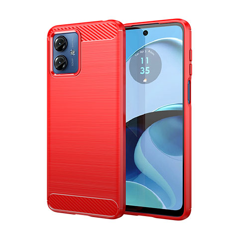 Coque Silicone Housse Etui Gel Line MF1 pour Motorola Moto G14 Rouge