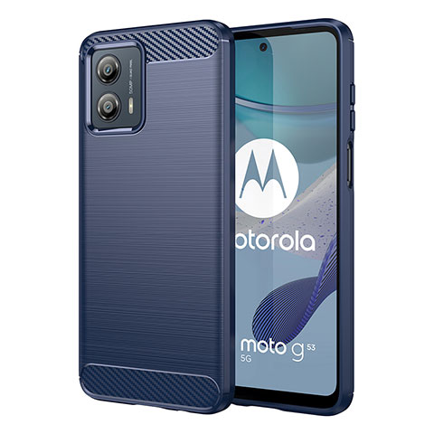 Coque Silicone Housse Etui Gel Line MF1 pour Motorola Moto G53 5G Bleu
