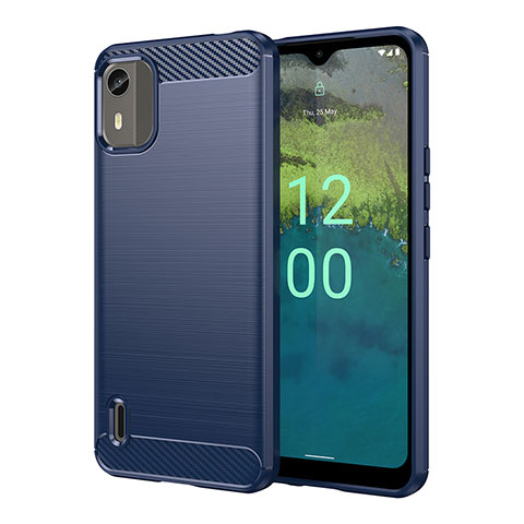 Coque Silicone Housse Etui Gel Line MF1 pour Nokia C12 Pro Bleu