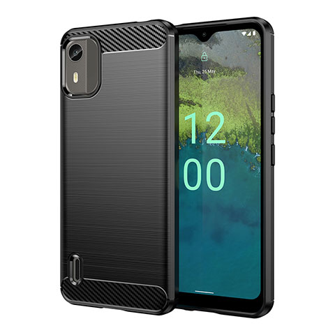 Coque Silicone Housse Etui Gel Line MF1 pour Nokia C12 Pro Noir