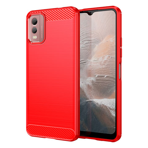 Coque Silicone Housse Etui Gel Line MF1 pour Nokia C32 Rouge