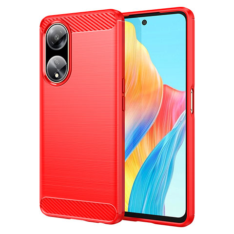 Coque Silicone Housse Etui Gel Line MF1 pour Oppo A98 5G Rouge