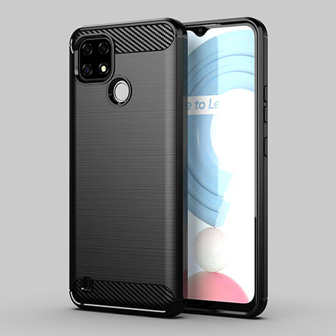 Coque Silicone Housse Etui Gel Line MF1 pour Realme C21Y Noir