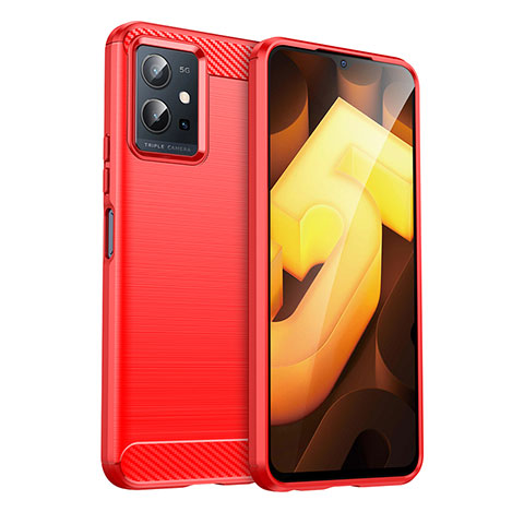 Coque Silicone Housse Etui Gel Line MF1 pour Vivo iQOO Z6 5G Rouge