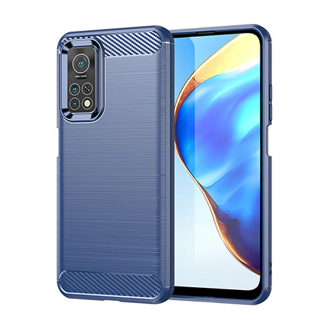 Coque Silicone Housse Etui Gel Line MF1 pour Xiaomi Mi 10T Pro 5G Bleu