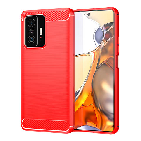 Coque Silicone Housse Etui Gel Line MF1 pour Xiaomi Mi 11T 5G Rouge