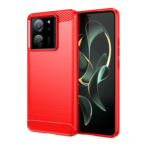 Coque Silicone Housse Etui Gel Line MF1 pour Xiaomi Mi 13T Pro 5G Rouge