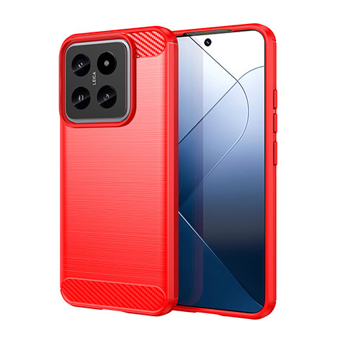 Coque Silicone Housse Etui Gel Line MF1 pour Xiaomi Mi 14 Pro 5G Rouge