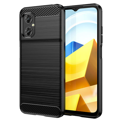 Coque Silicone Housse Etui Gel Line MF1 pour Xiaomi Poco M5 4G Noir