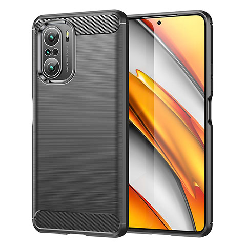 Coque Silicone Housse Etui Gel Line MF1 pour Xiaomi Redmi K40 Pro 5G Noir