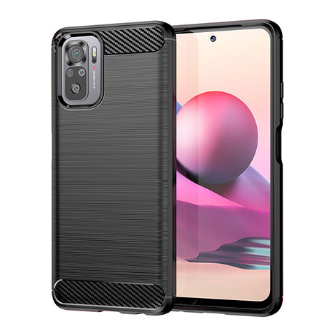 Coque Silicone Housse Etui Gel Line MF1 pour Xiaomi Redmi Note 10 4G Noir