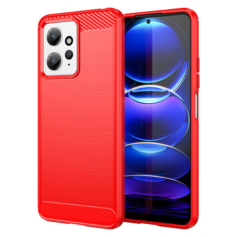 Coque Silicone Housse Etui Gel Line MF1 pour Xiaomi Redmi Note 12 4G Rouge