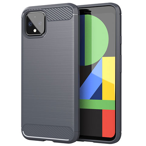 Coque Silicone Housse Etui Gel Line pour Google Pixel 4 Gris