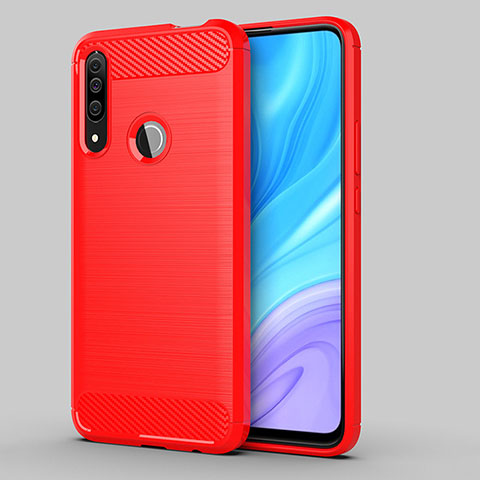 Coque Silicone Housse Etui Gel Line pour Huawei Enjoy 10 Plus Rouge