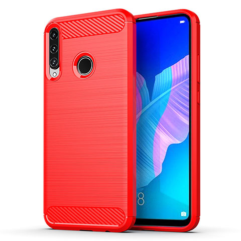 Coque Silicone Housse Etui Gel Line pour Huawei Honor 9C Rouge